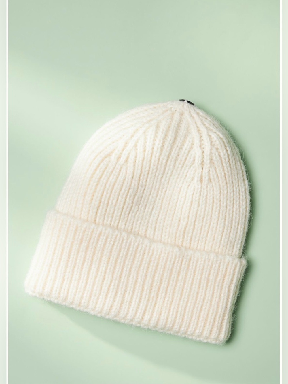 Anthropologie Pick-A-Pom Marled Beanie Base Cream w/Taupe Pom - Picture 3 of 12